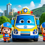 로보카폴리 OST 가사 - Robocar Poli Opening Theme**

"A cheerful and energetic scene depicting Robocar Poli and his team, f...