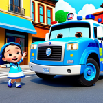 로보카폴리와 색채 심리학 - Poli to the Rescue!**

"A vibrant scene of Robocar Poli, the blue transforming police car, respondin...