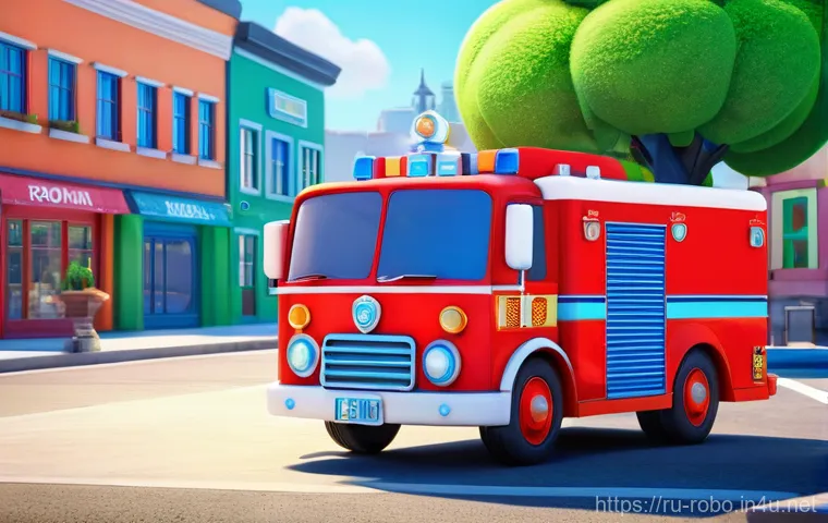 로보카폴리 애니메이션 제작 도구 - **Prompt:** A vibrant and meticulously rendered 3D animation still of the Robocar Poli team – Poli, ...