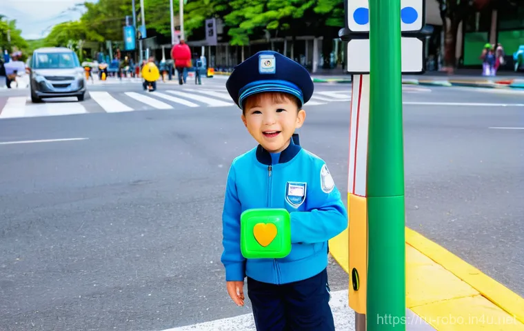 로보카폴리와 어린이 안전 교육 - **Prompt 1: Robocar Poli Teaches Road Safety at a Crosswalk**
An animated scene in a vibrant, cl...