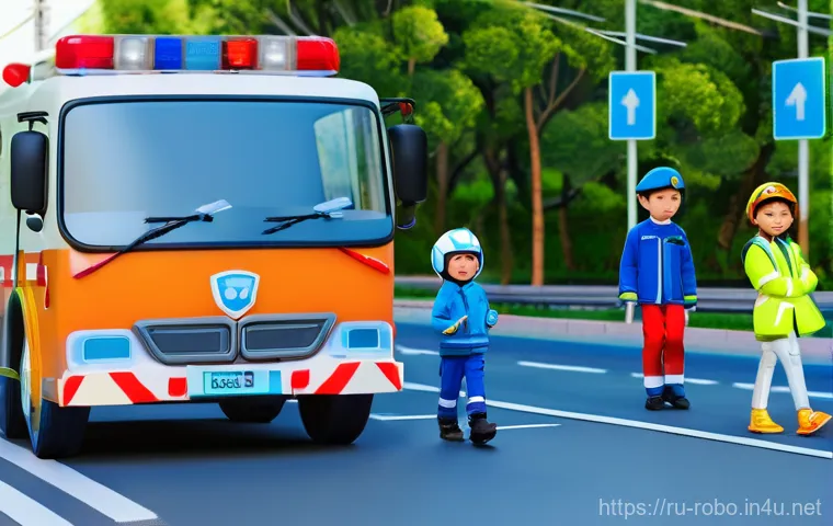 로보카폴리 팬 만들기 - **Prompt:** A heartwarming scene featuring the Robocar Poli rescue team – Poli the police car, Roy t...