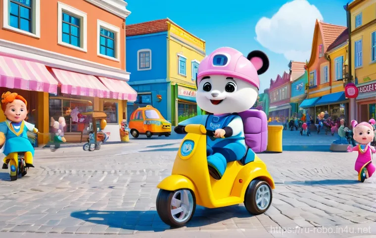 로보카폴리 팬 만들기 - **Prompt:** A lively image of two Russian children, a girl (around 6 years old) and a boy (around 8 ...