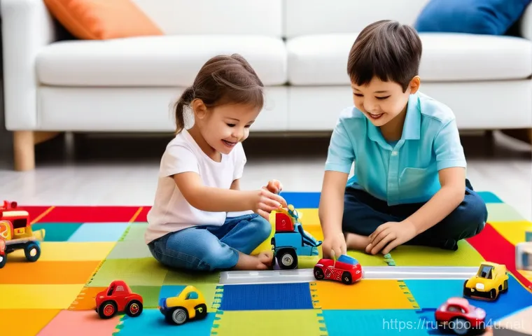 로보카폴리와 글로벌 반응 - An animated scene in the vibrant Brooms Town. Robocar Poli (blue police car), Robocar Amber (pink an...