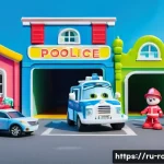 로보카폴리 제작 과정의 디테일 - **Prompt:** A vibrant, animated scene in the cheerful town of Brooms Town. The entire Robocar Poli r...