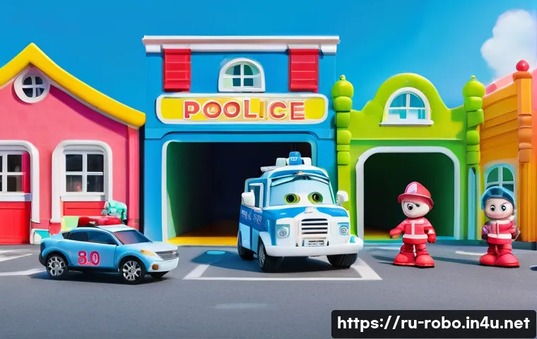 로보카폴리 제작 과정의 디테일 - **Prompt:** A vibrant, animated scene in the cheerful town of Brooms Town. The entire Robocar Poli r...