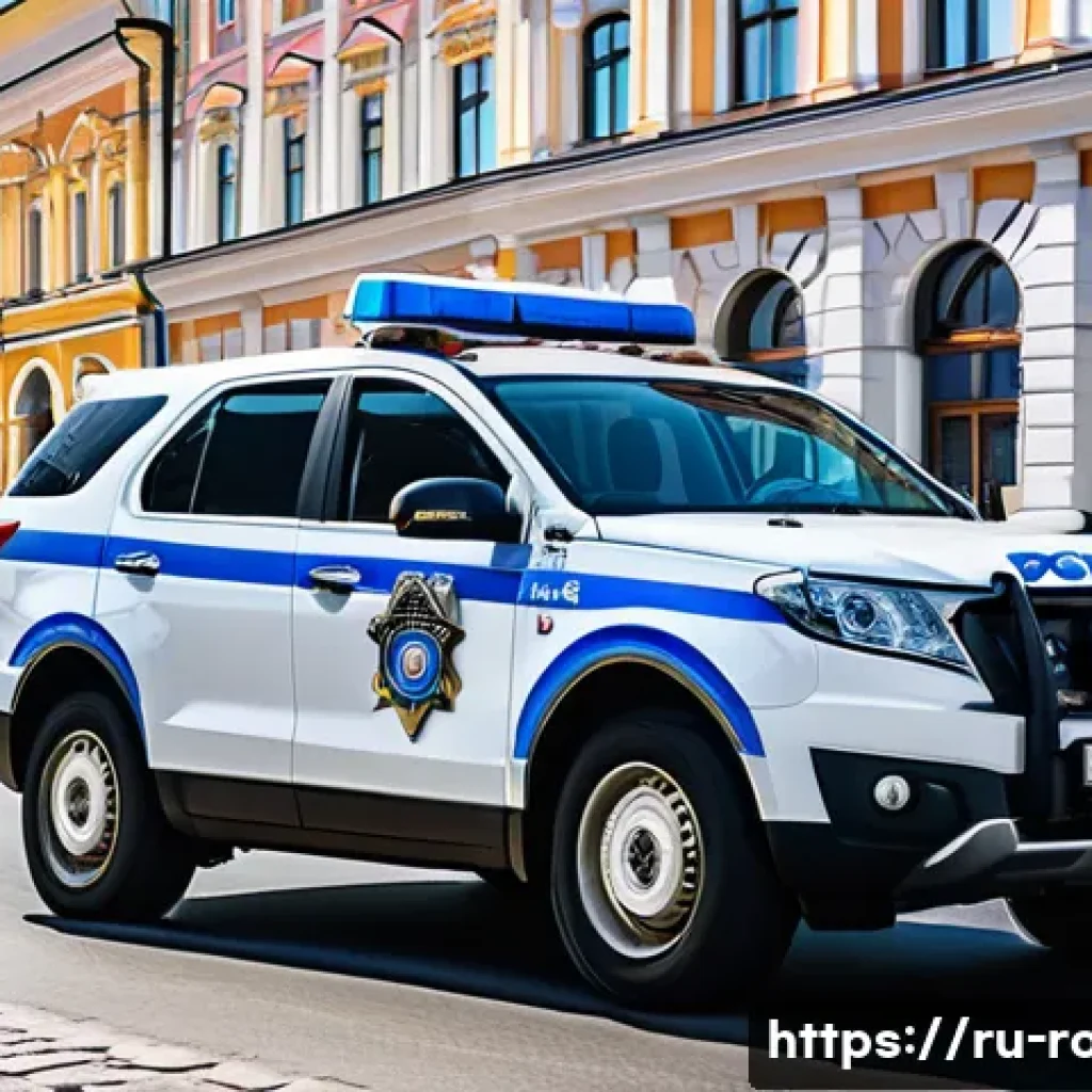 로보카폴리 정비소 이야기 - A vibrant and detailed scene of a brave police car named Poli, depicted as a friendly, anthropomorph...