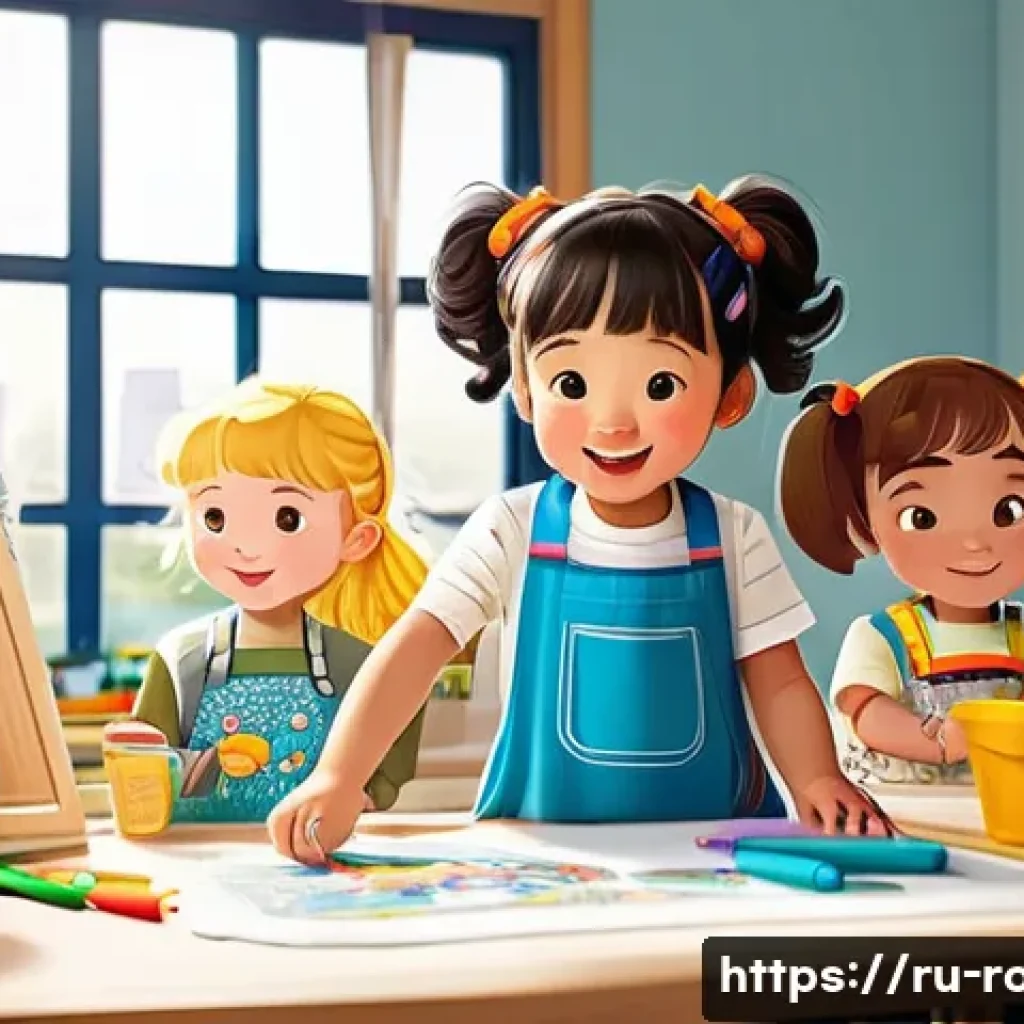로보카폴리 팬들의 활동과 기여 - A vibrant fan art scene featuring children and teenagers gathered in a cozy, sunlit art studio, coll...