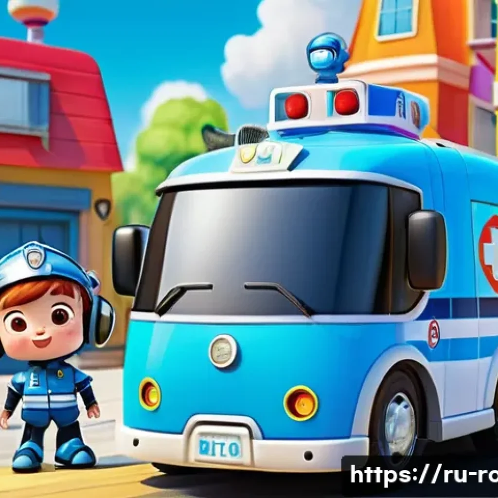 로보카폴리 캐릭터의 매력 - A vibrant and colorful scene featuring the main characters of Robocar Poli as friendly anthropomorph...