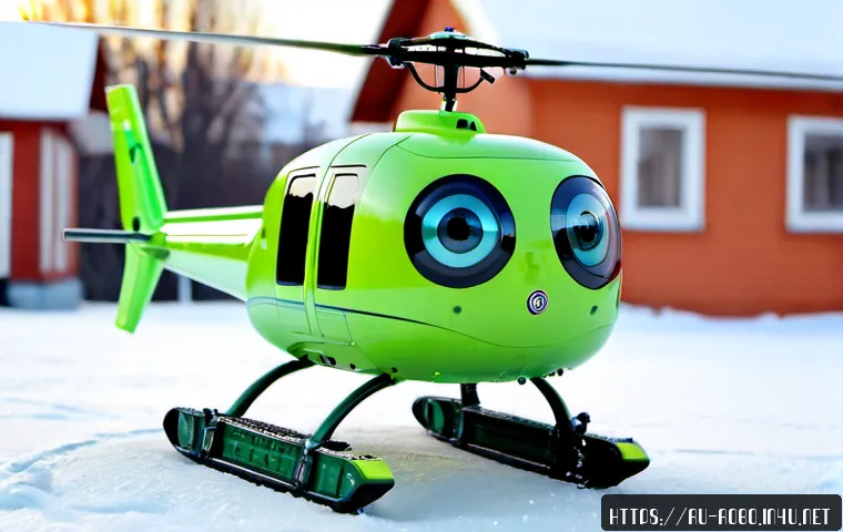 Home 17 로보카폴리 헬리 특징 - Photorealistic friendly green rescue helicopter robot toy with large expressive eyes and spinning ro...